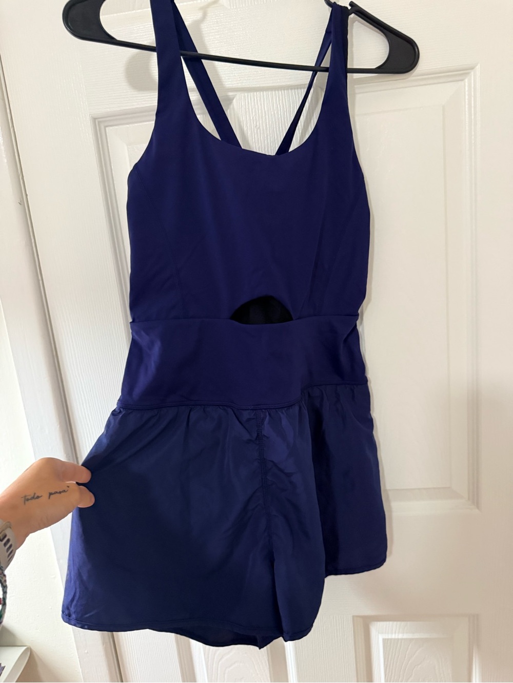 Girls Navy Blue One-Piece Romper Swimsuit